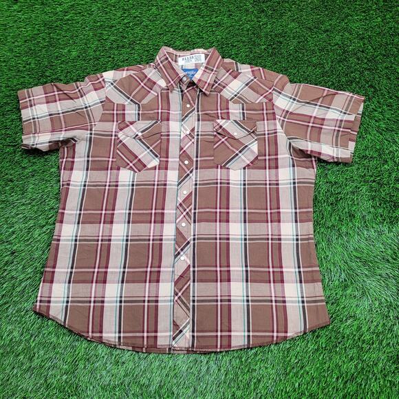 Vintage Wrangler Western Hippie Button Shirt 2XL 25x30 Snap - Picture 1 of 10